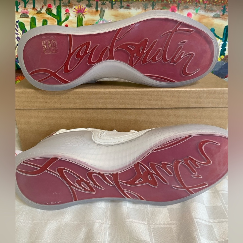 Christian Louboutin Arpoador Flat, Leather, Suede,Men’s Sneakers,Wht, EU43/US 10 - Picture 11 of 16